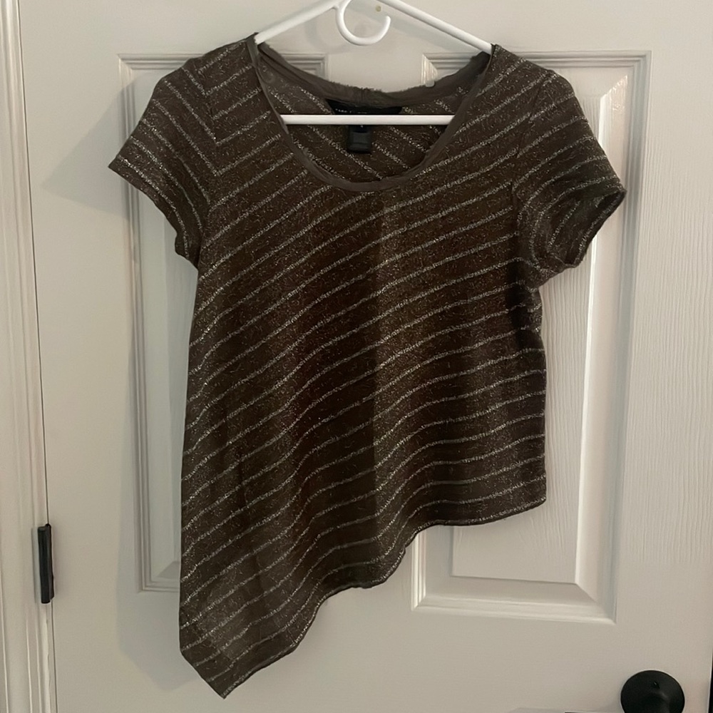 Marc By Marc Jacobs knit wool top S brown metallic silver